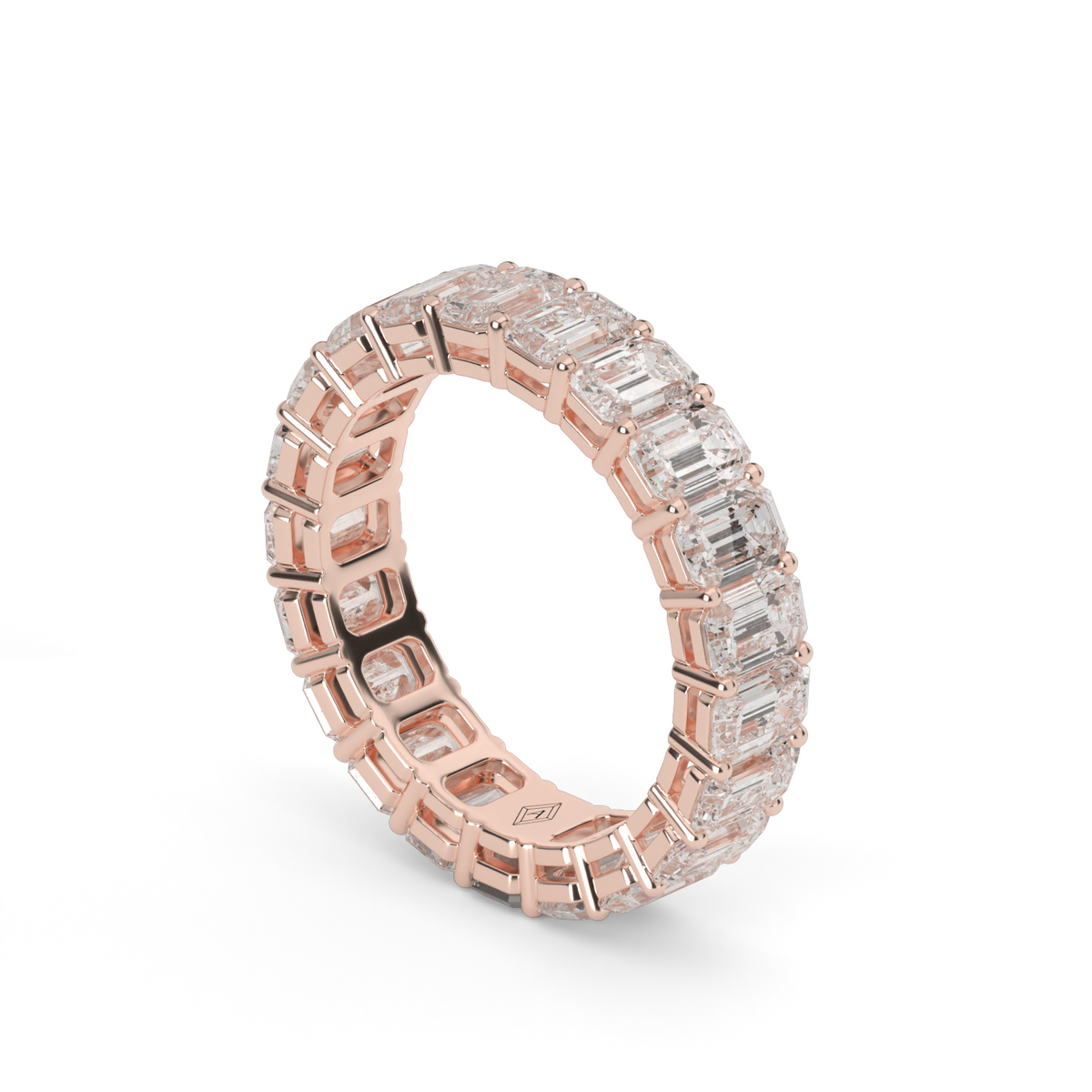 Emerald Shape  Diamond Eternity Ring — 14K Rose Gold / 4 / Lab Diamond (image)