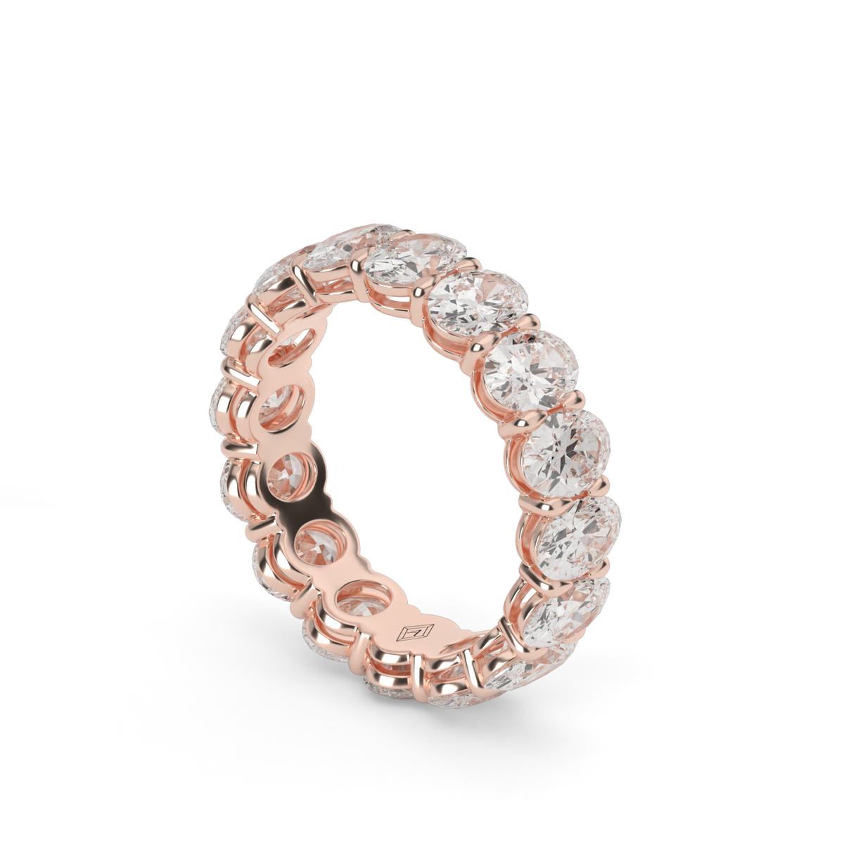 Oval Cut  Diamond Eternity Ring — 14K Rose Gold / 4 / Lab Diamond (image)