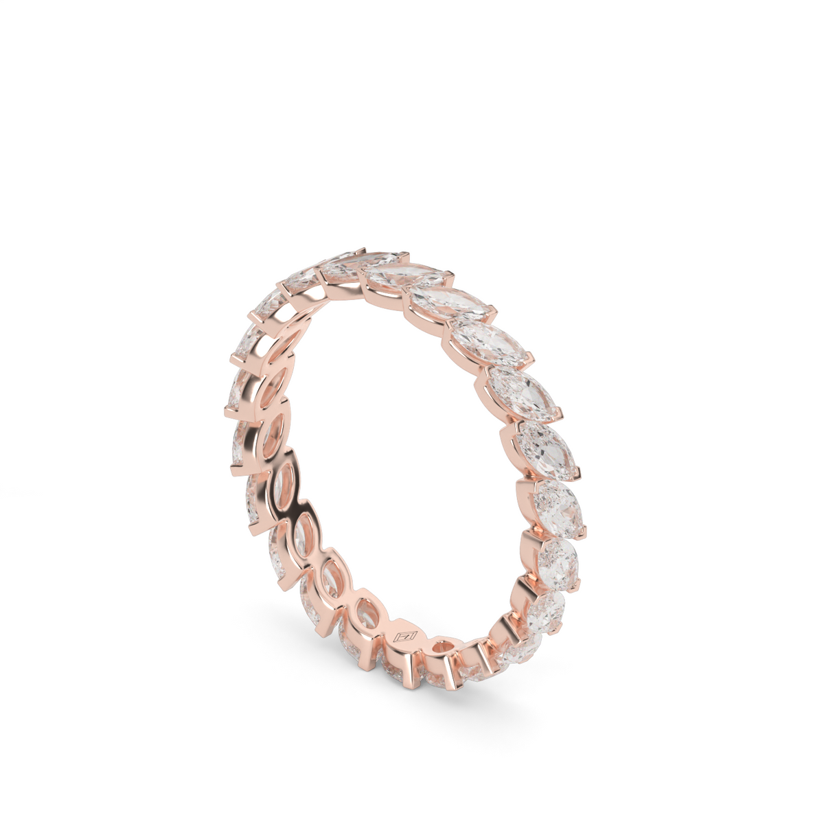 Elegant Marquise Cut Diamond Eternity Ring — 14K Rose Gold / Lab Diamond (image)