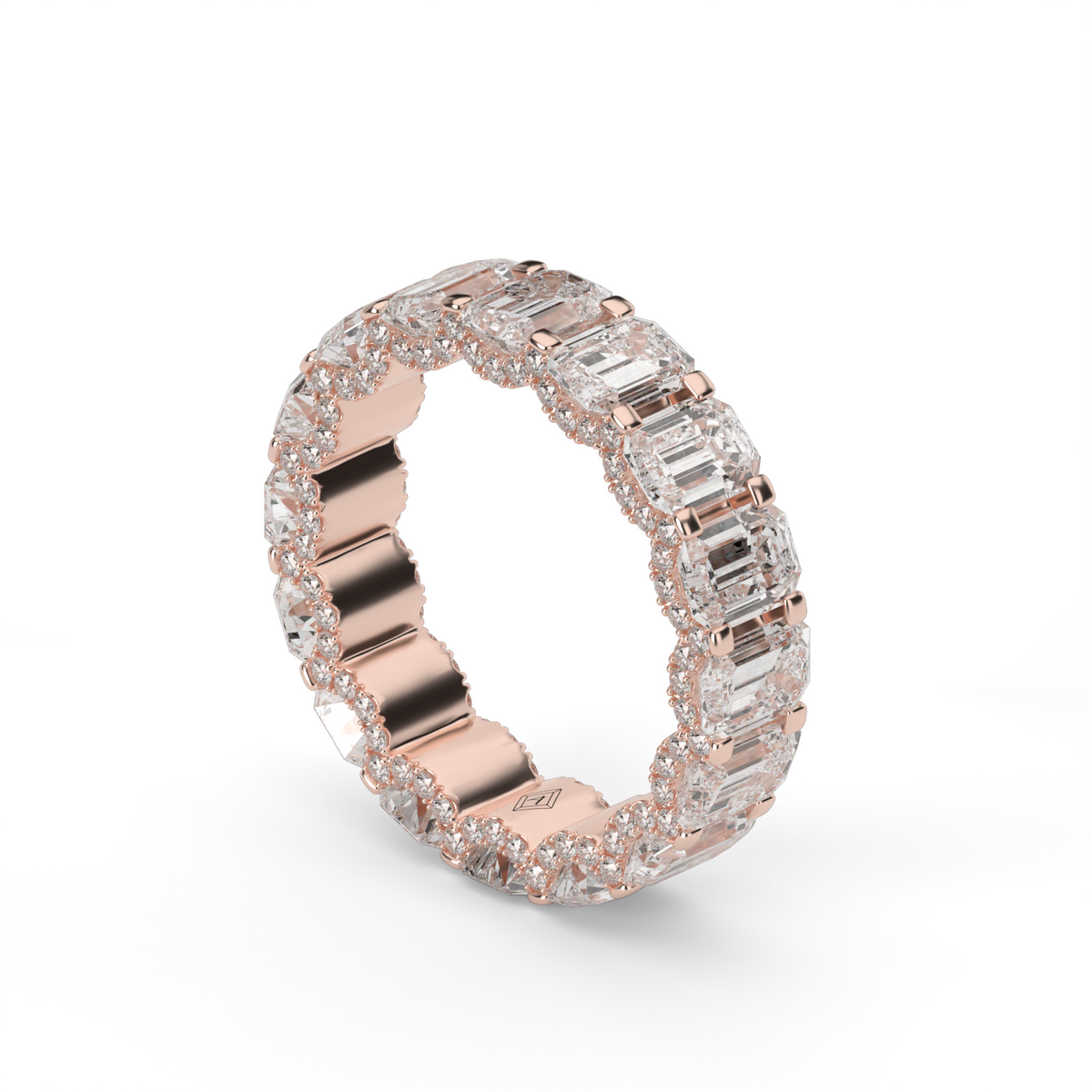 Elegant Emerald  Eternity Ring — 14K Rose Gold / Lab Diamond (image)