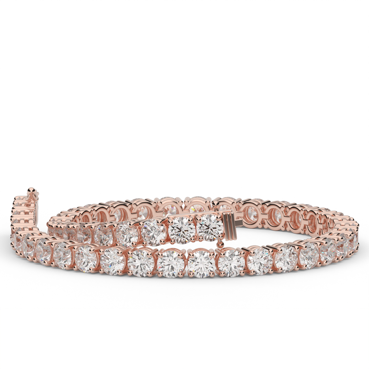 8 Carat Four Prong Diamond Tennis Bracelet — 14K Rose Gold / Lab Diamond (image)