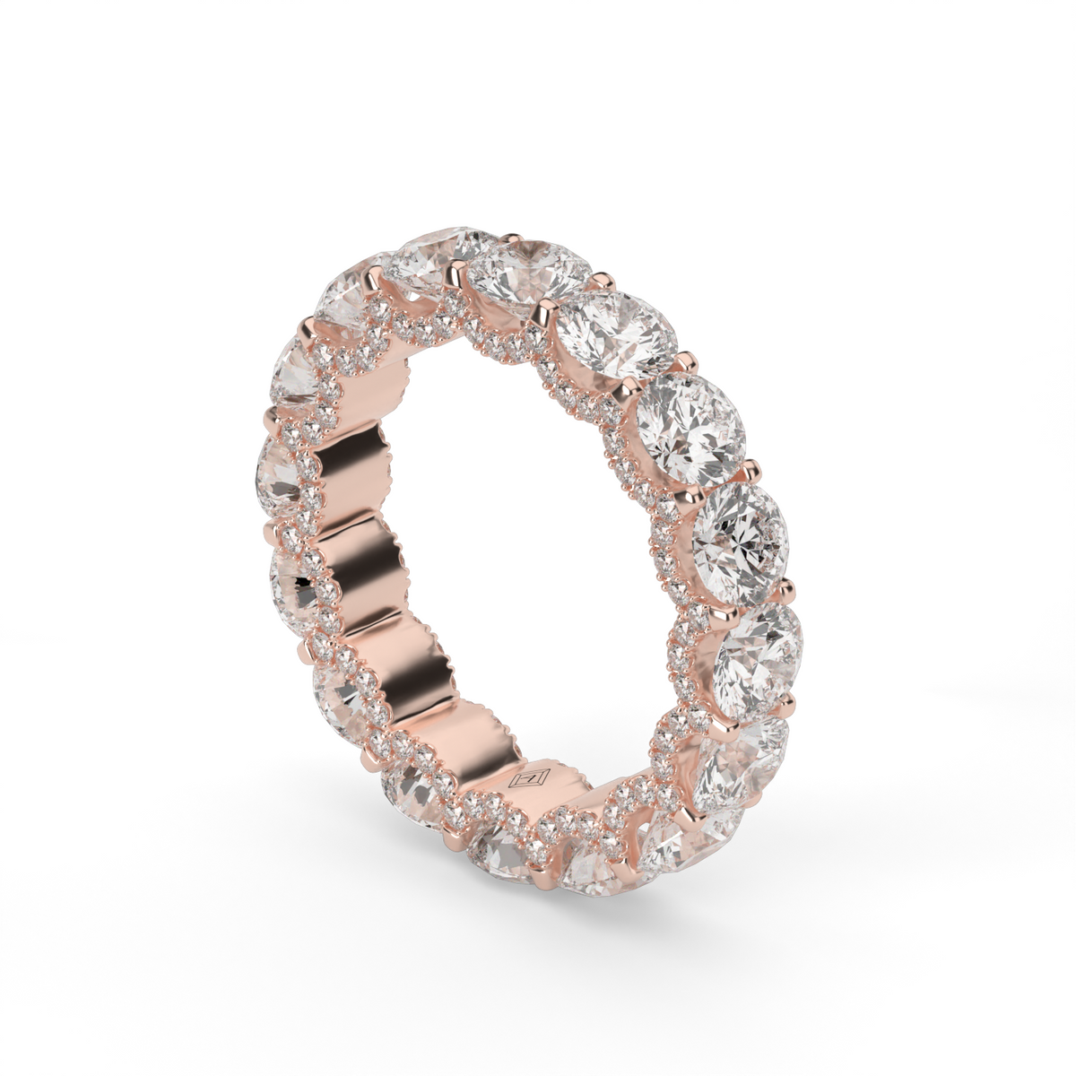 Elegant Round  Eternity Ring — 14K Rose Gold / Lab Diamond (image)