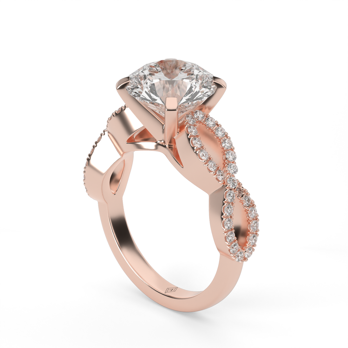 Infinity Twist Pavé Diamond Engagement Ring – Adamand