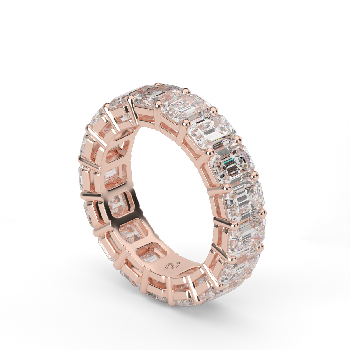 Emerald Shape  Diamond Eternity Ring — 14K Rose Gold / 6 / Lab Diamond (image)