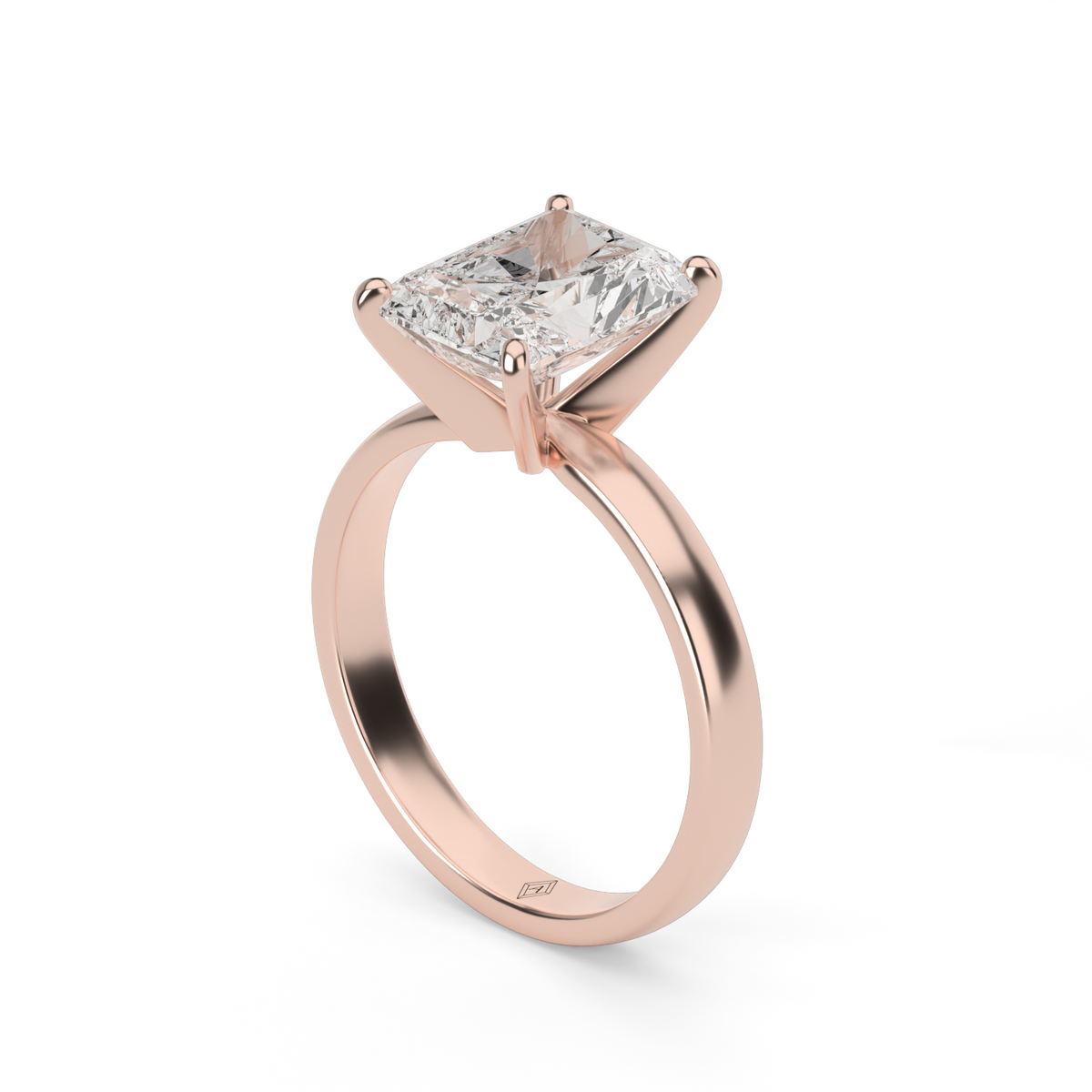 Comfort Fit Solitaire Engagement Ring (Six Prong) — 14K Rose Gold / Radiant (image)