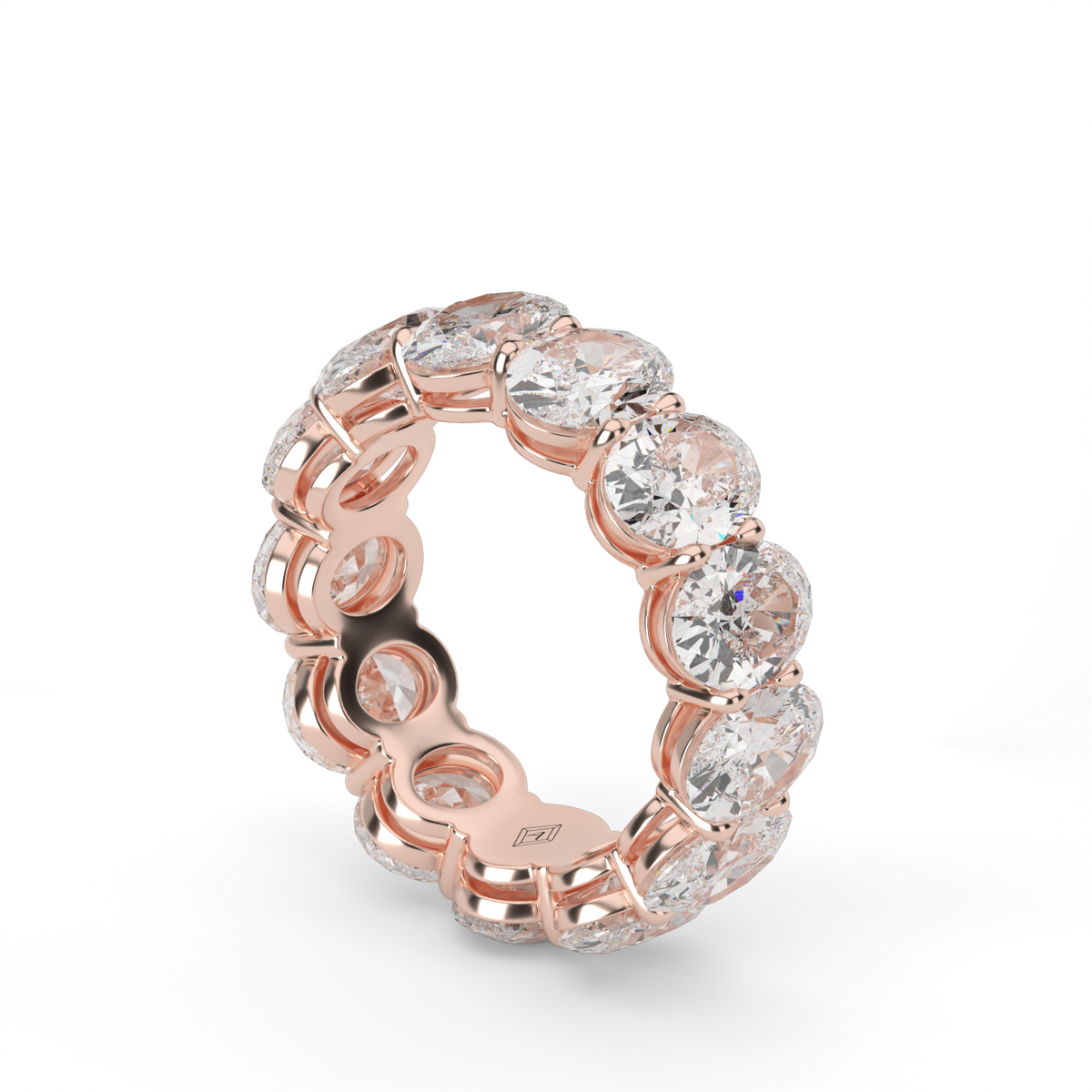 Oval Cut  Diamond Eternity Ring — 14K Rose Gold / 6 / Lab Diamond (image)