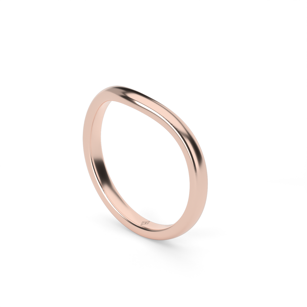 Curved Wedding Ring — 14K Rose Gold (image)