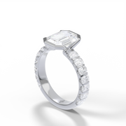 White gold bezel-set diamond engagement ring