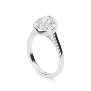 White Gold Solitaire Engagement Ring With Bezel Setting