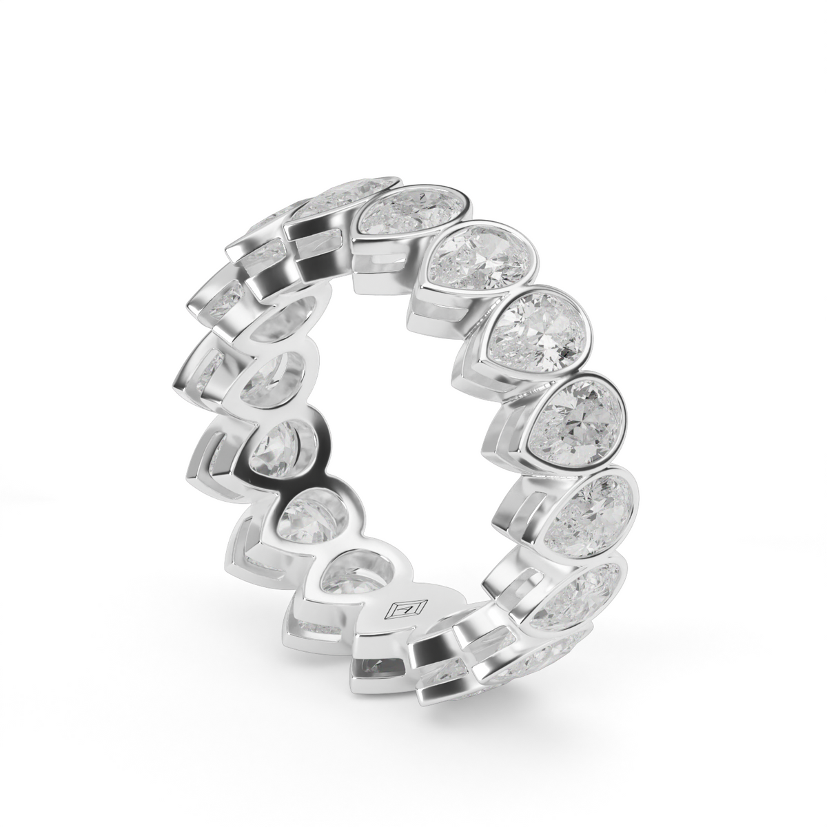Pear Shape Bezel Eternity Ring — 14K White Gold / 4 / Lab Diamond (image)