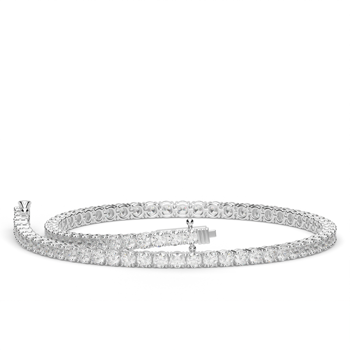 2 Carat Four Prong Diamond Tennis Bracelet — 14K White Gold / Lab Diamond (image)