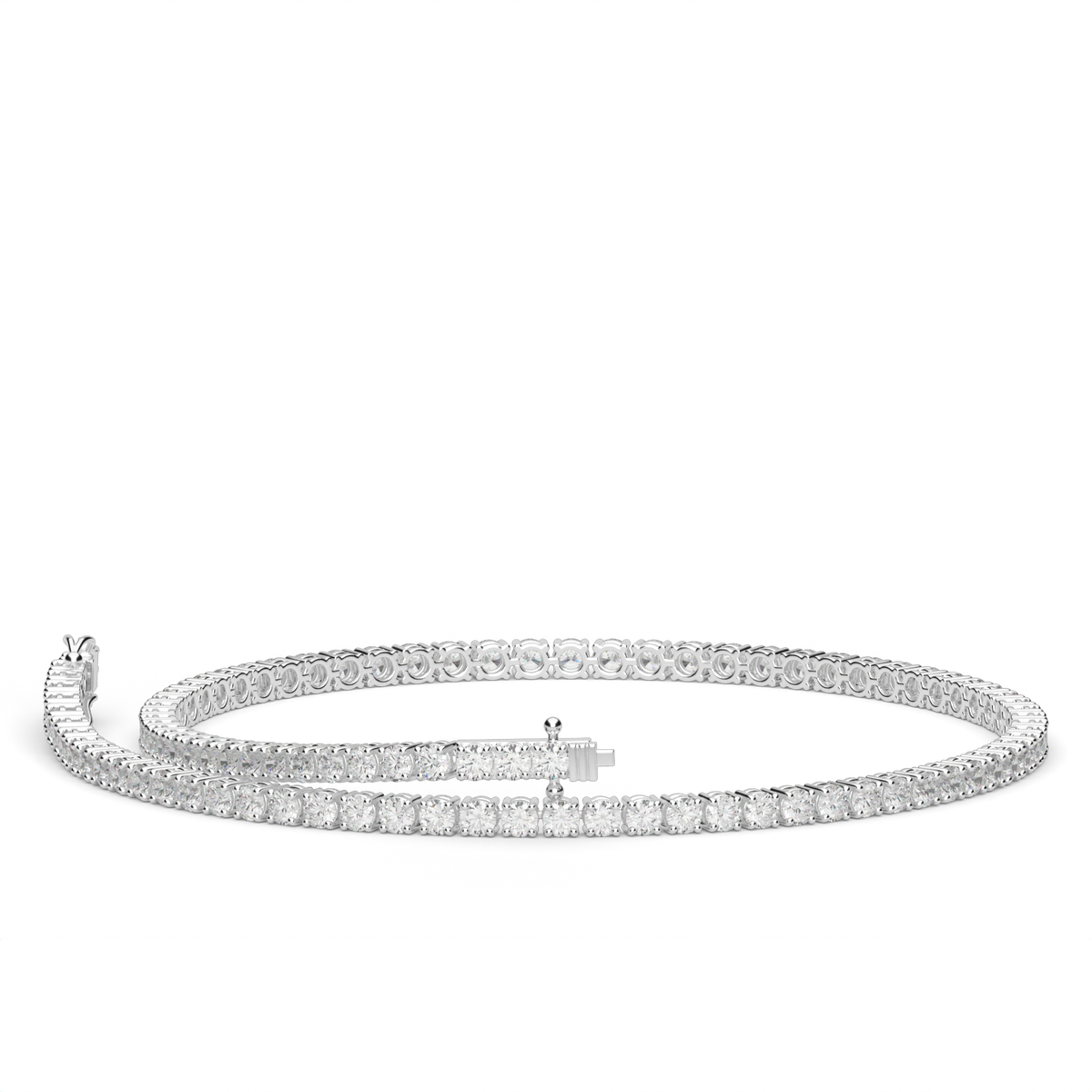 1 Carat Four Prong Diamond Tennis Bracelet — 14K White Gold / Lab Diamond (image)