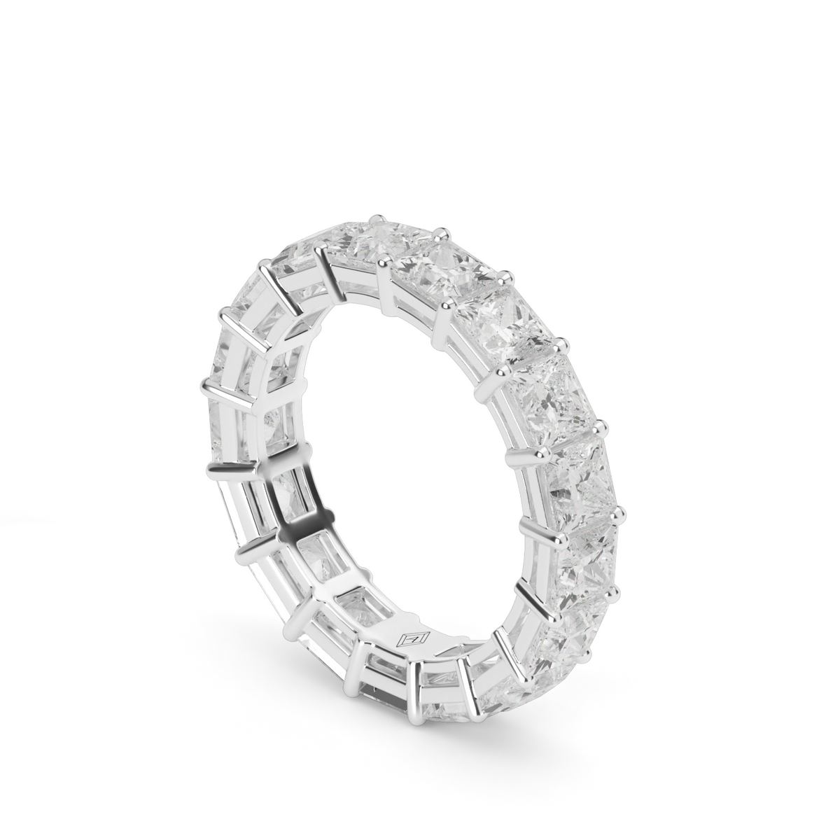 Princess Cut Diamond Eternity Ring — 14K White Gold / 4 / Lab Diamond (image)