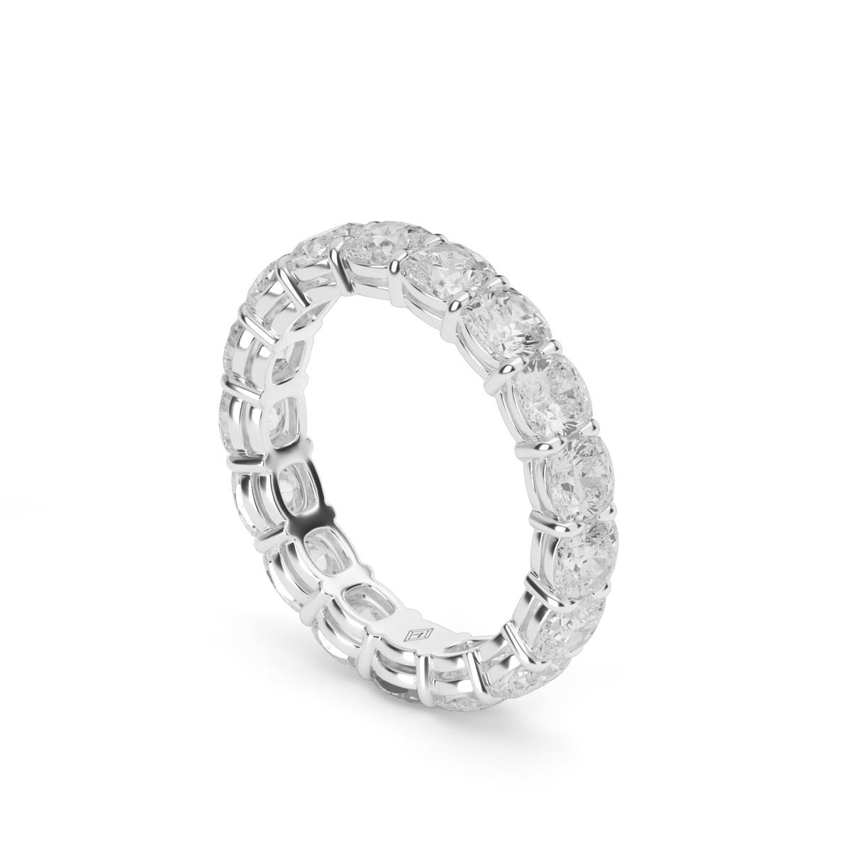 Cushion Cut Diamond Eternity Ring — 14K White Gold / 4 / Lab Diamond (image)