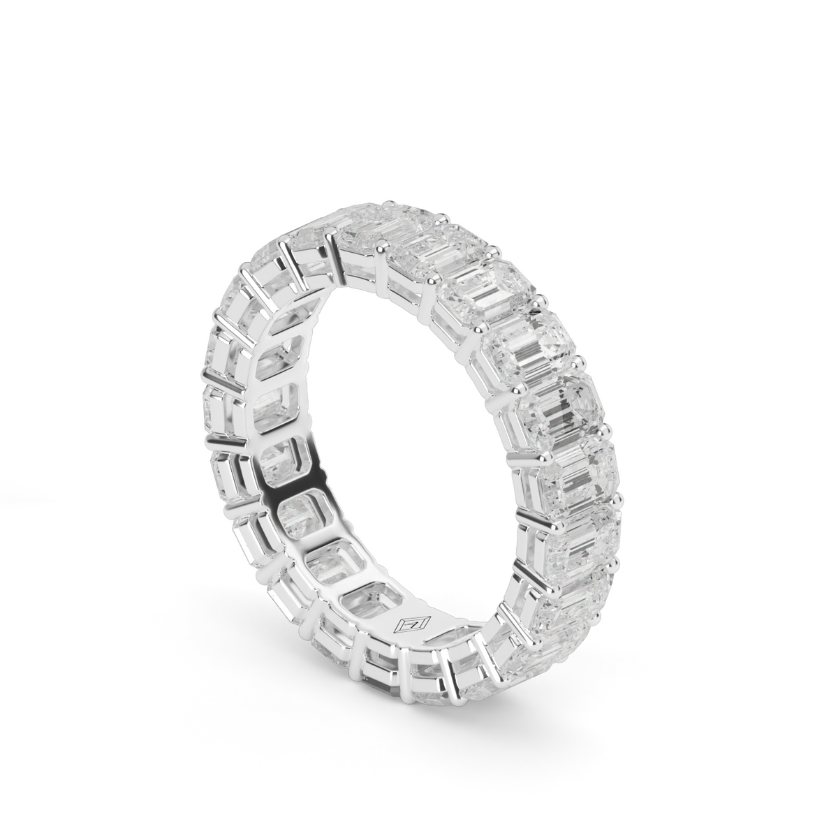 Emerald Shape  Diamond Eternity Ring — 14K White Gold / 4 / Lab Diamond (image)
