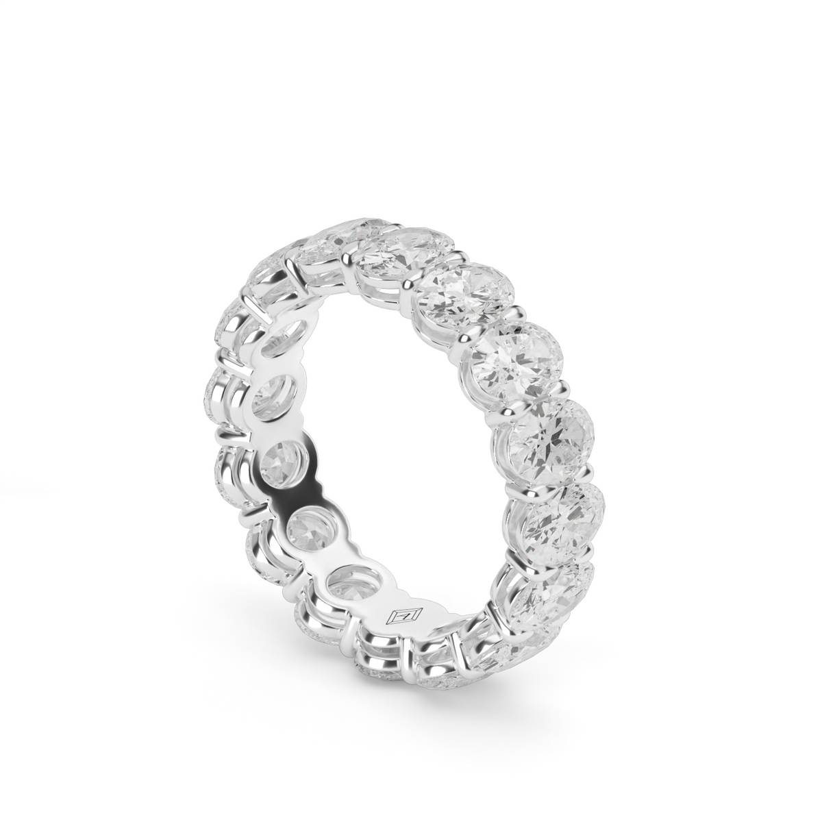 Oval Cut  Diamond Eternity Ring — 14K White Gold / 4 / Lab Diamond (image)