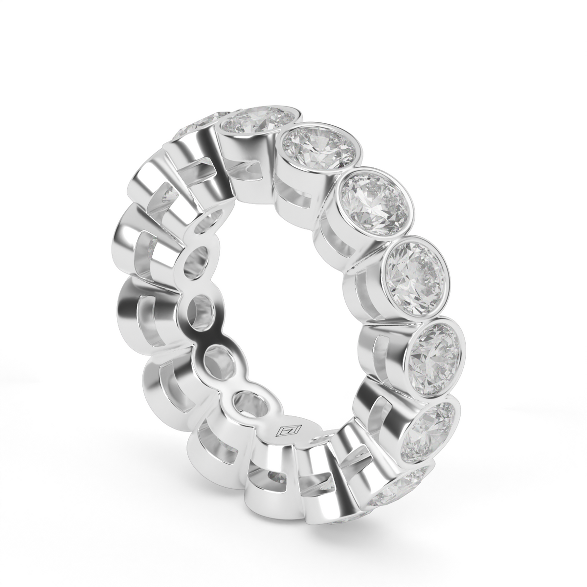 Round Bezel Eternity Ring — 14K White Gold / 6 / Lab Diamond (image)