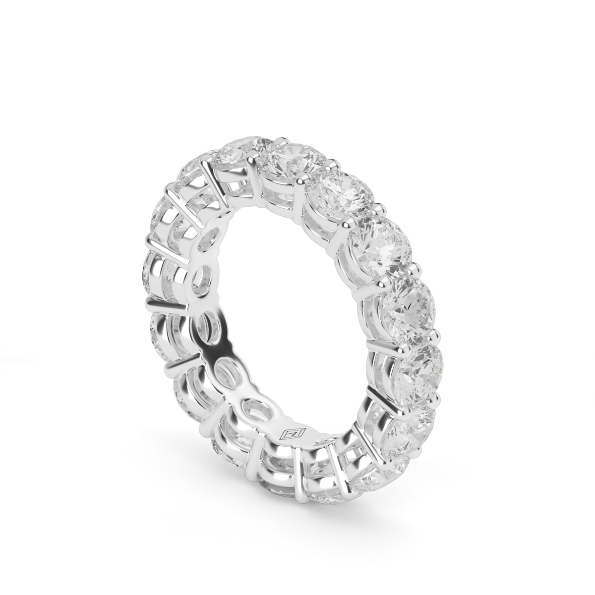 Round  Diamond Eternity Ring — 14K White Gold / 4 / Lab Diamond (image)