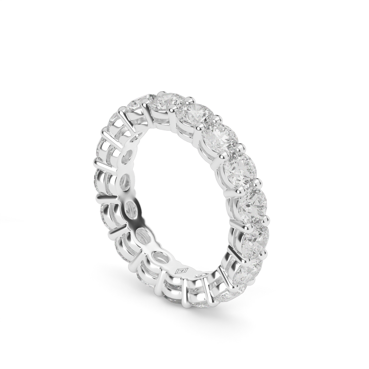 Round  Diamond Eternity Ring — 14K White Gold / 3 / Lab Diamond (image)