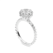 White Gold Round Shape Diamond Solitaire Engagement Ring With Prong Setting