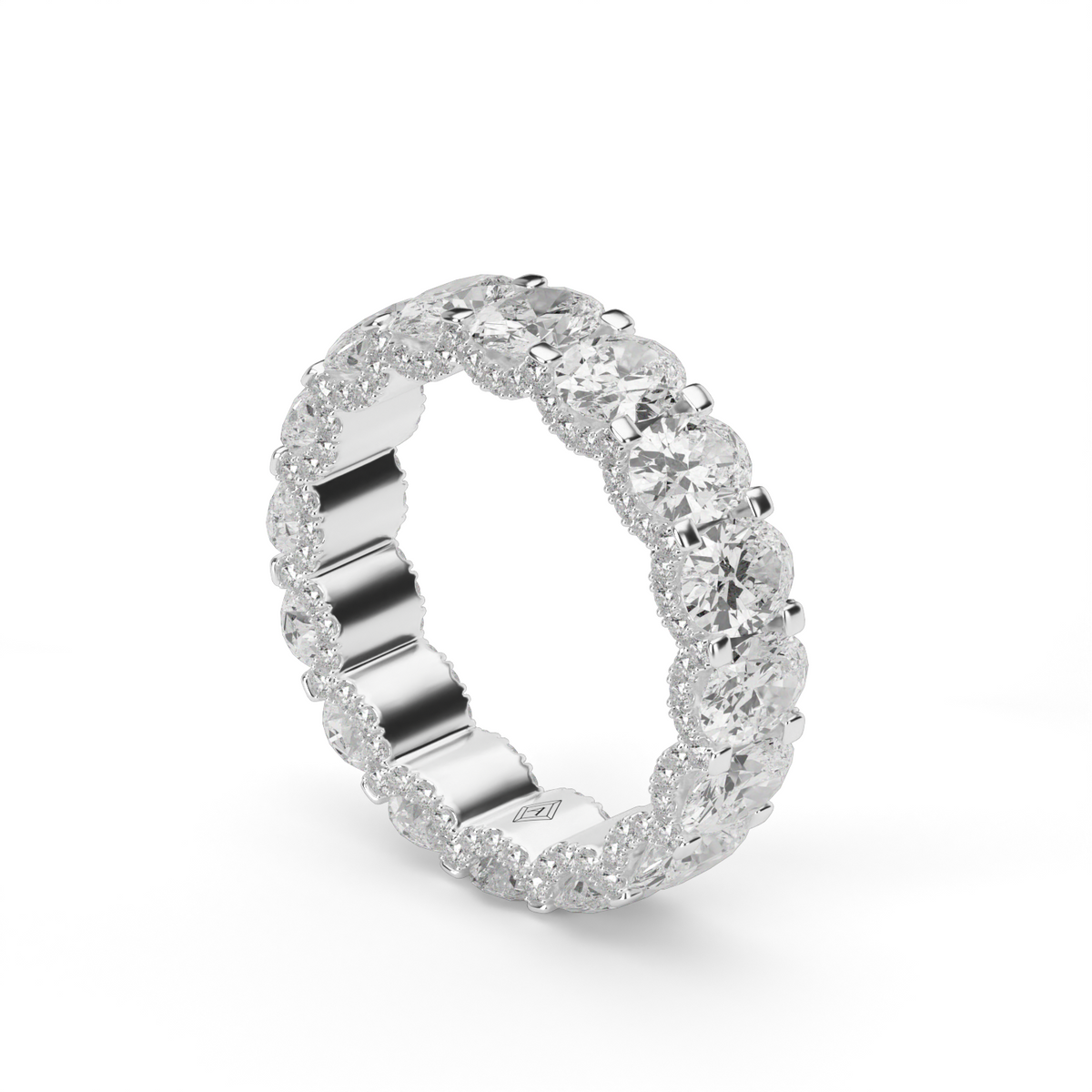 Elegant Oval  Eternity Ring — 14K White Gold / Lab Diamond (image)