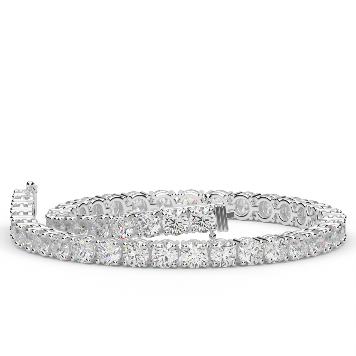 8 Carat Four Prong Diamond Tennis Bracelet — 14K White Gold / Lab Diamond (image)