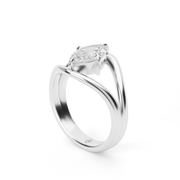 White Gold Marquise Cut Diamond Solitaire Engagement Ring With Prong Setting