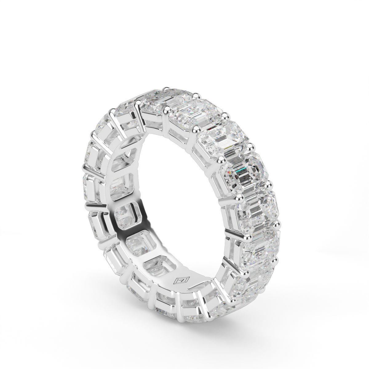 Emerald Shape  Diamond Eternity Ring — 14K White Gold / 6 / Lab Diamond (image)