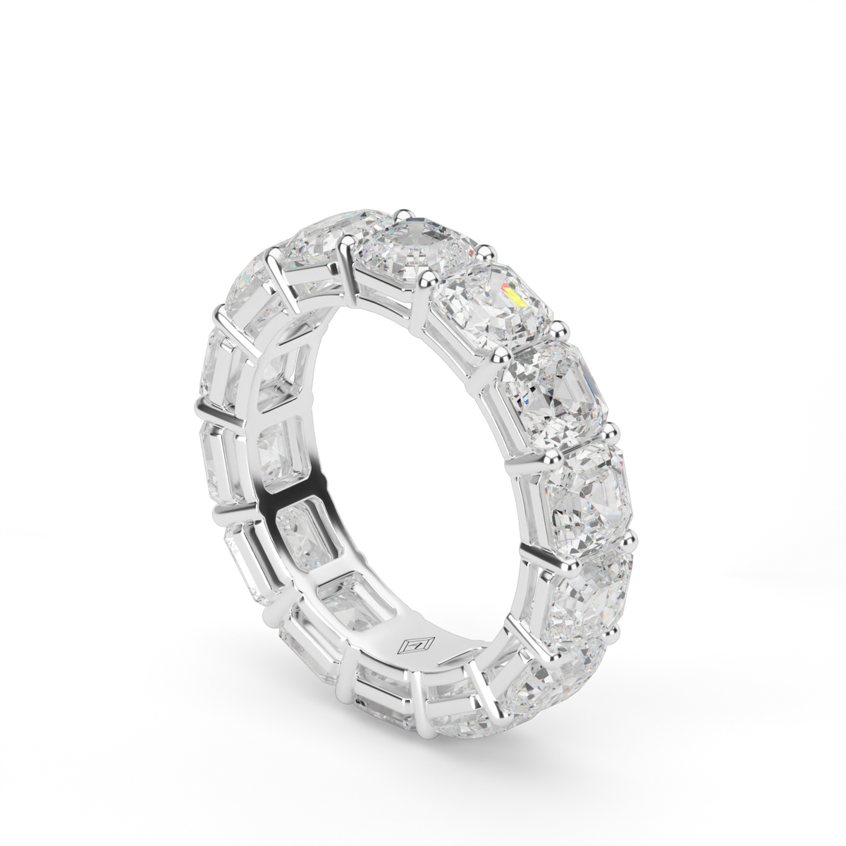 Asscher Cut Diamond Eternity Ring — 14K White Gold / 6 / Lab Diamond (image)