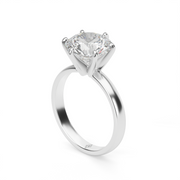White Gold Solitaire Round Shape Diamond Engagement Ring With Prong Setting
