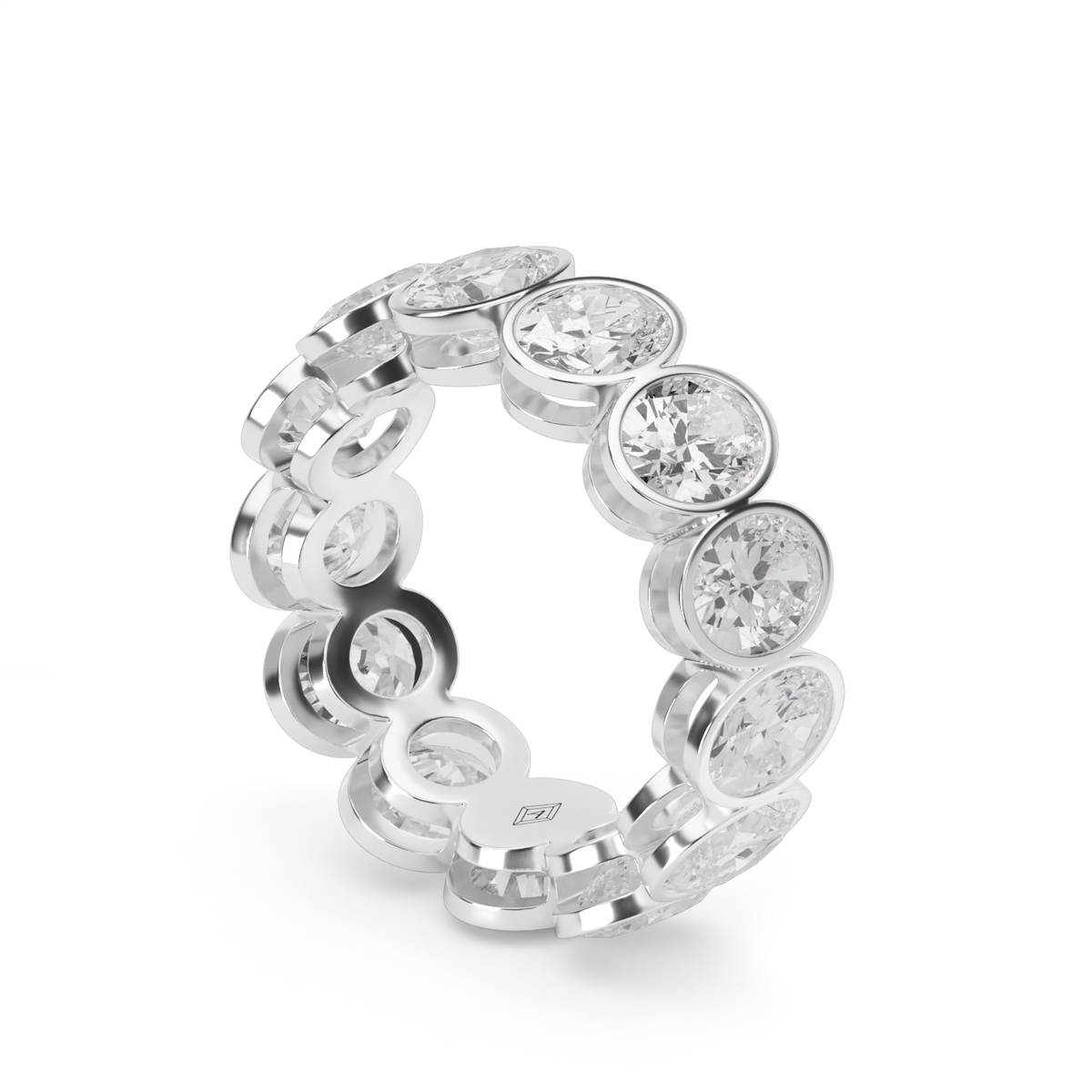 Oval Bezel Eternity Ring — 14K White Gold / 4 / Lab Diamond (image)