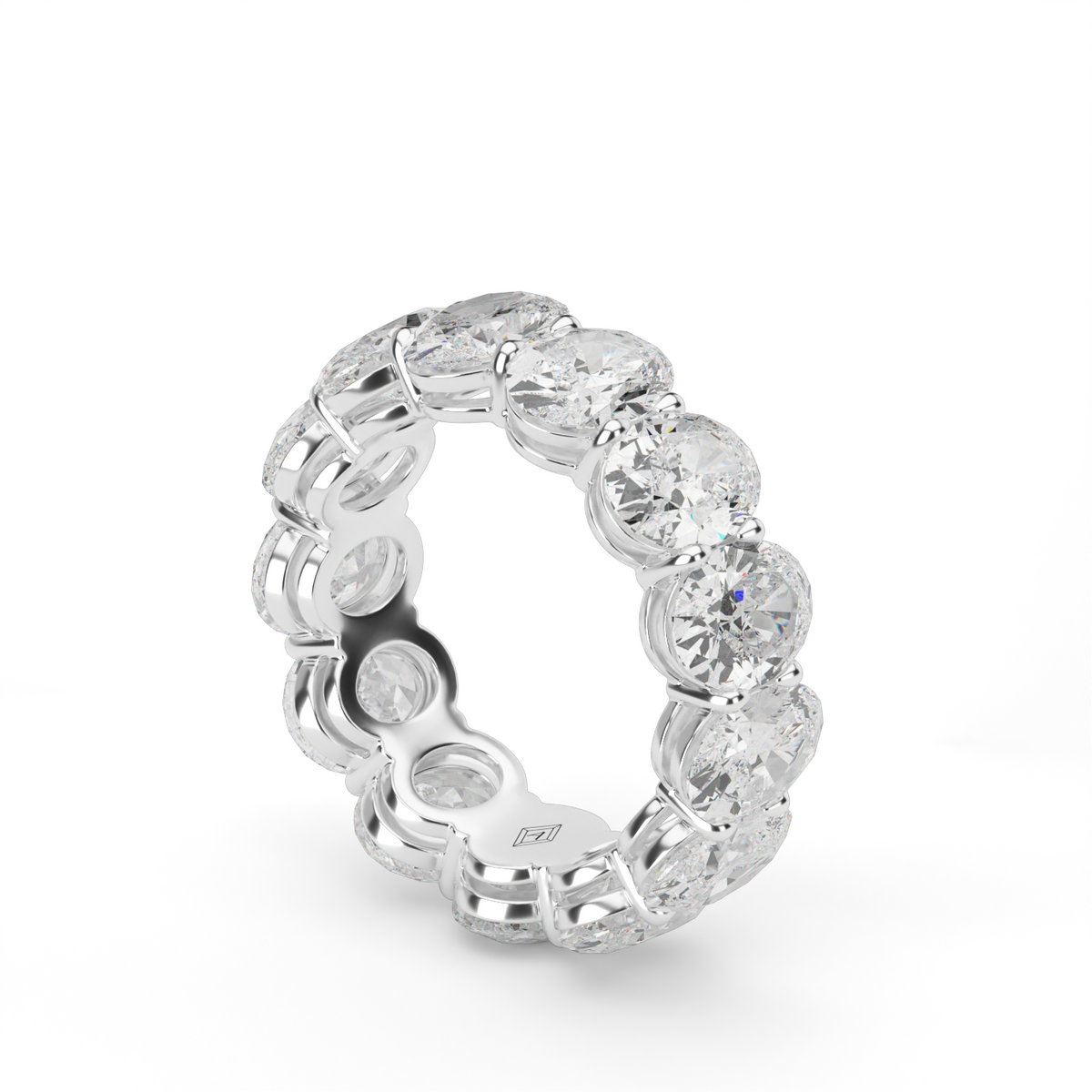 Oval Cut  Diamond Eternity Ring — 14K White Gold / 6 / Lab Diamond (image)