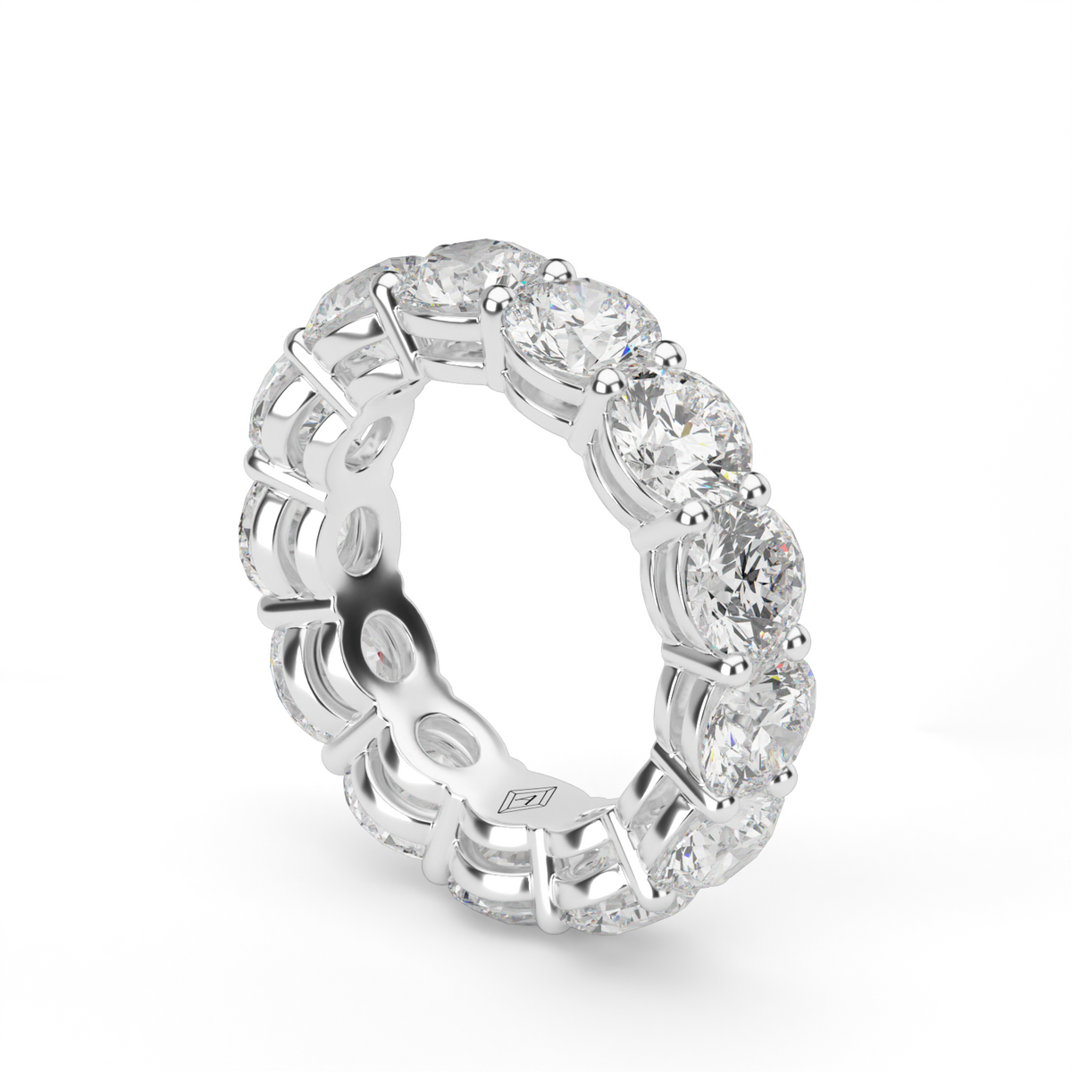 Round  Diamond Eternity Ring — 14K White Gold / 6 / Lab Diamond (image)