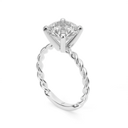 White Gold Round Shape Diamond Solitaire Engagement Ring With Prong Setting
