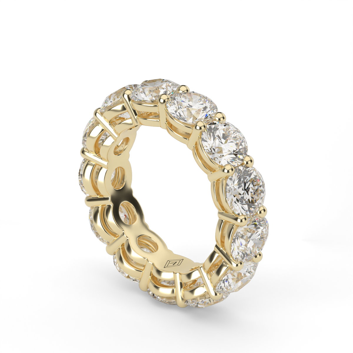 Round  Diamond Eternity Ring — 14K Yellow Gold / 6 / Lab Diamond (image)