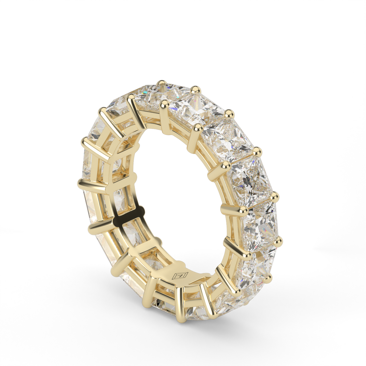 Princess Cut Diamond Eternity Ring — 14K Yellow Gold / 6 / Lab Diamond (image)