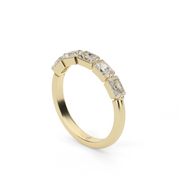 Yellow Gold East-West Radiant Cut Diamond Anniversary Ring/Band With Share Prong Setting