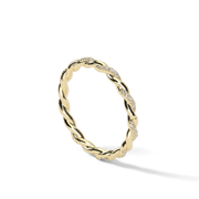 Yellow Gold Round Shape Diamond Pave Eternity Ring/Band With U Cut Setting.