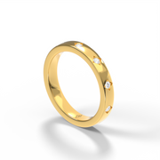Yellow Gold Round SHape Diamond Eternity RIng/Band With Prong Setting