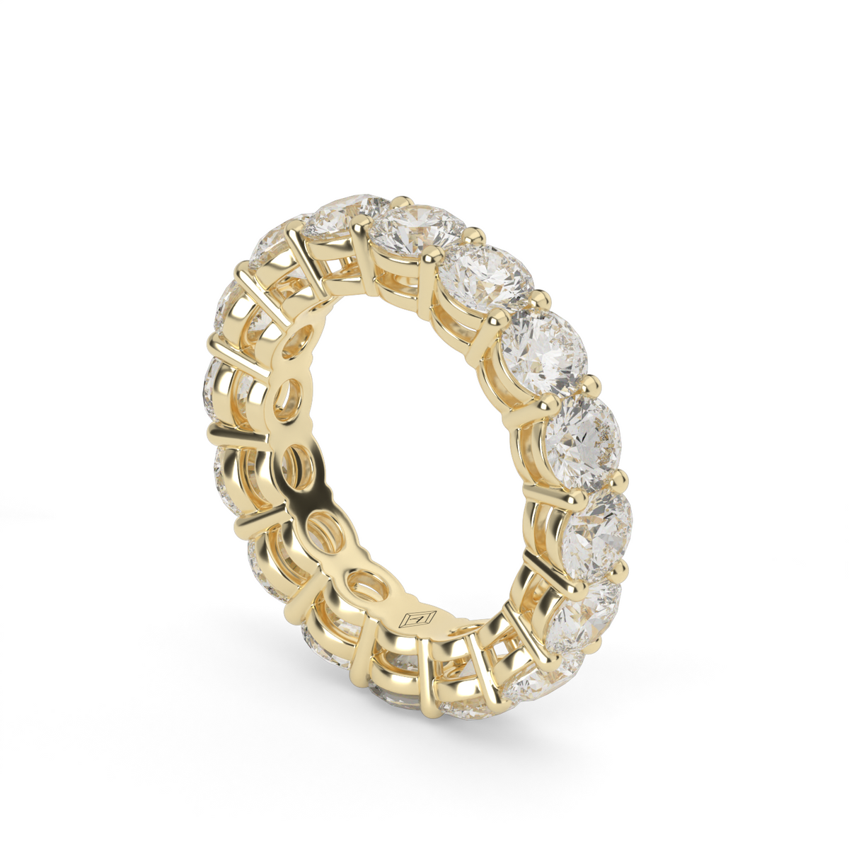 Round  Diamond Eternity Ring — 14K Yellow Gold / 4 / Lab Diamond (image)