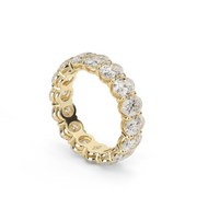 4 Carat Yellow Gold Oval Cut Diamond Eternity Ring/Band With Share Prong Setting