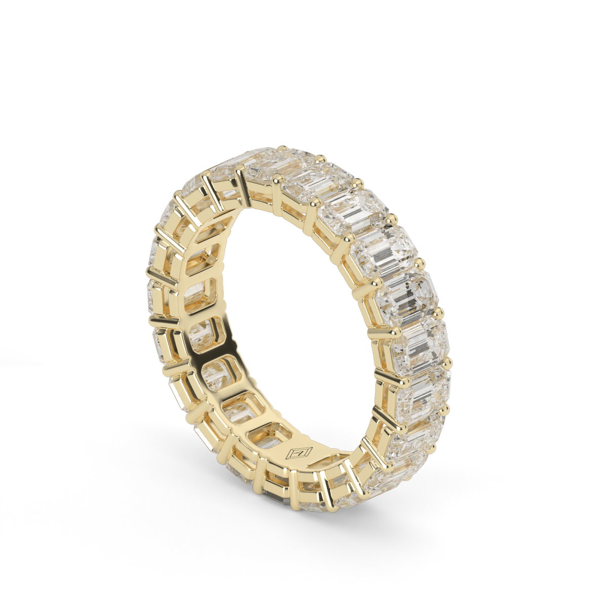 Emerald Shape  Diamond Eternity Ring — 14K Yellow Gold / 4 / Lab Diamond (image)
