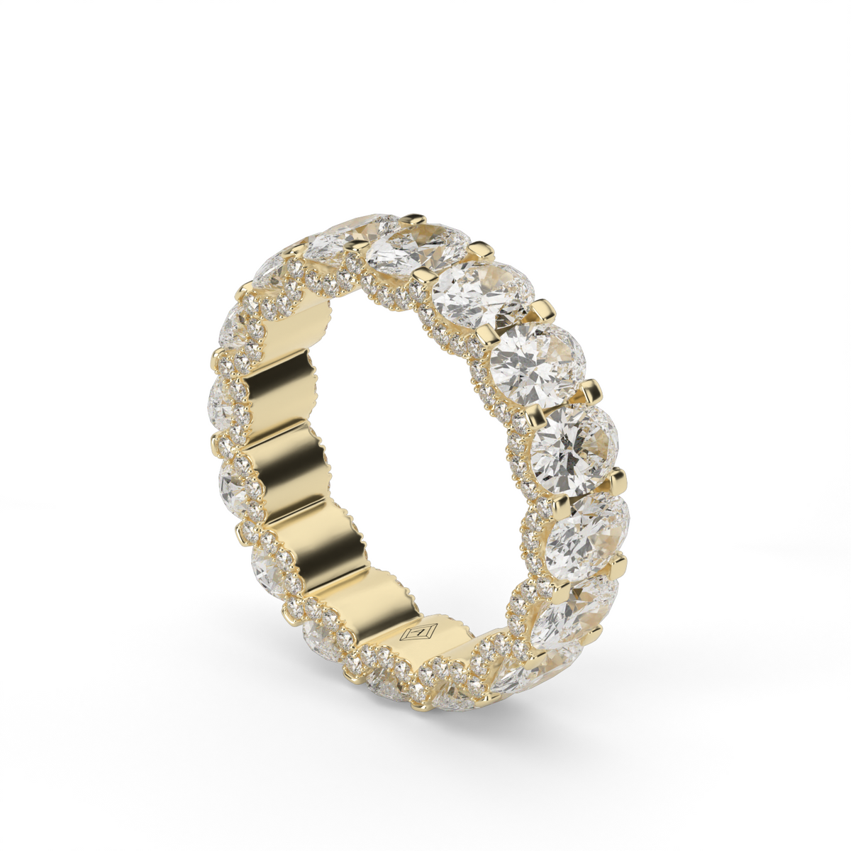 Elegant Oval  Eternity Ring — 14K Yellow Gold / Lab Diamond (image)