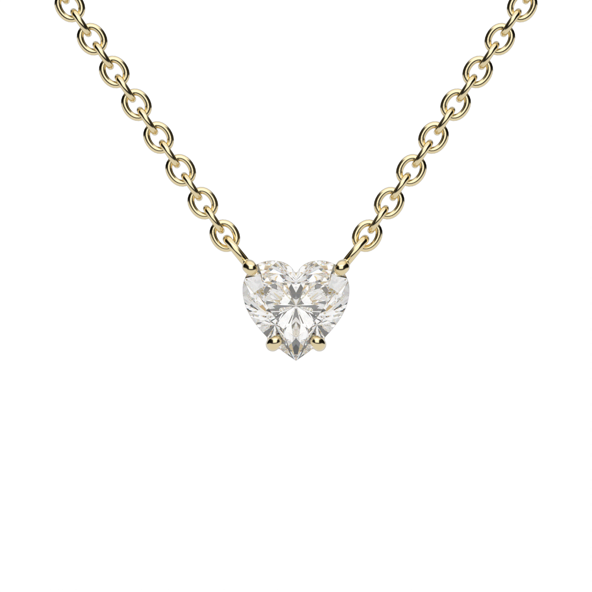 Classic Heart-Shaped Diamond Pendant — 14K Yellow Gold / Lab Diamond (image)