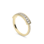 Yellow Gold Shop Our Round And Baguette Cut Diamond Ring With Channel And U Cut Setting 
