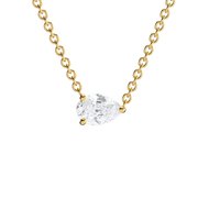 Yellow Gold Pear Shape Diamond Solitaire Pendant With Prong Setting