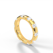 2 Carat Yellow Gold  Round Shape Diamond Eternity Ring/Band With Channel Set