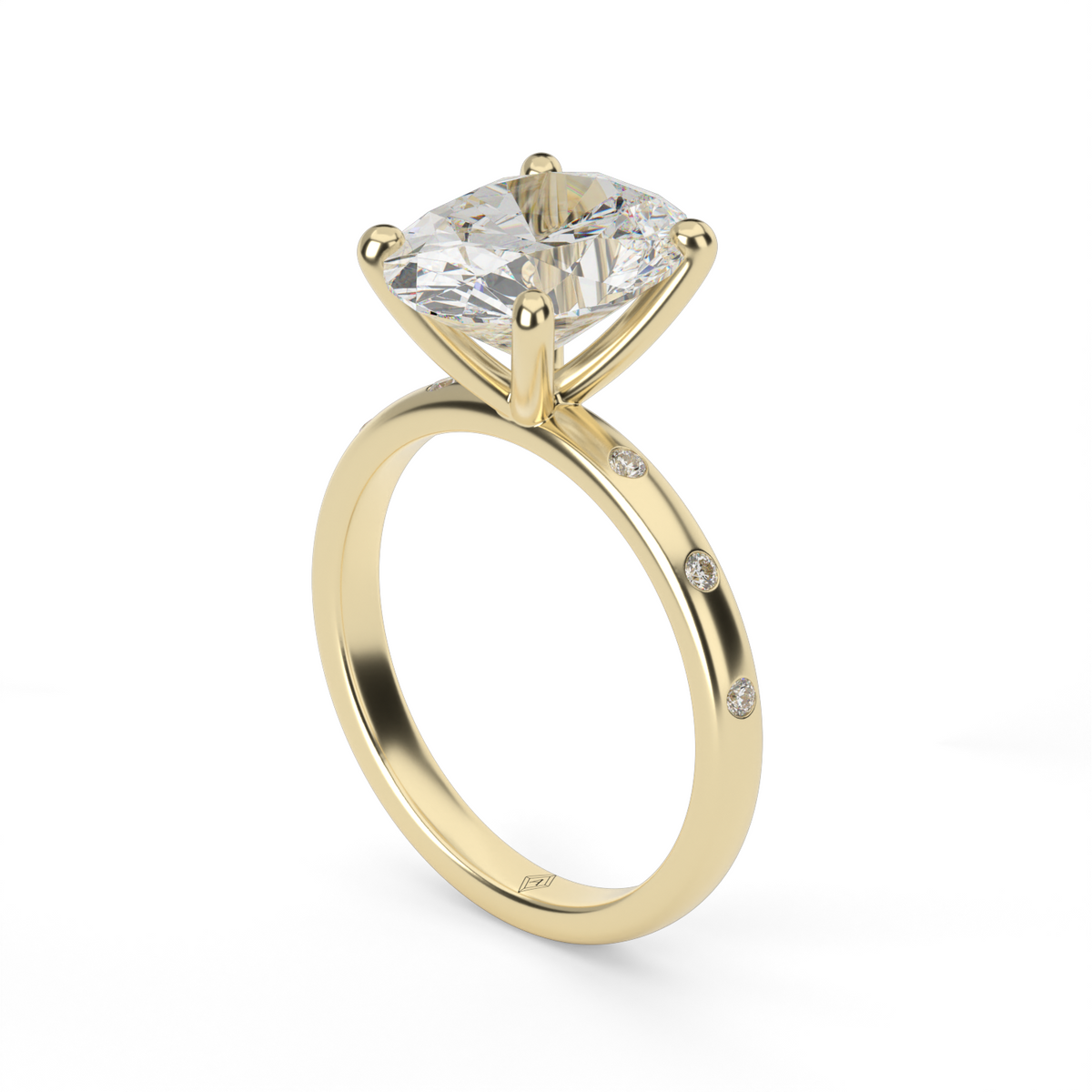 Modern Burnish-set Diamond Engagement Ring — 18K Yellow Gold / Oval / Lab Diamond (image)