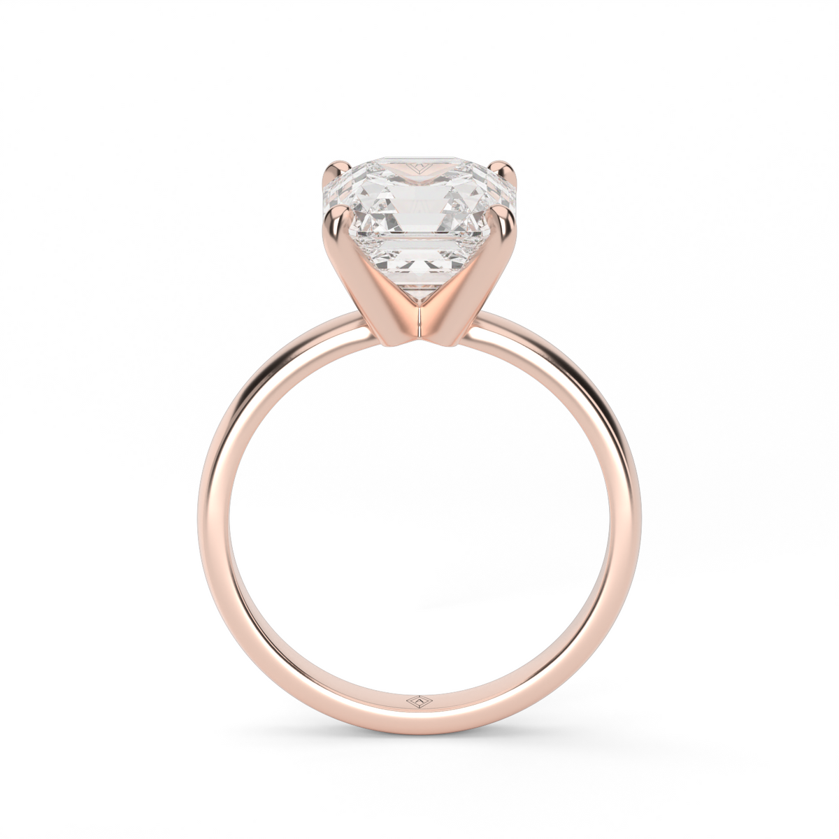 Comfort Fit Solitaire Engagement Ring (Six Prong) — 14K Rose Gold / Asscher (image)