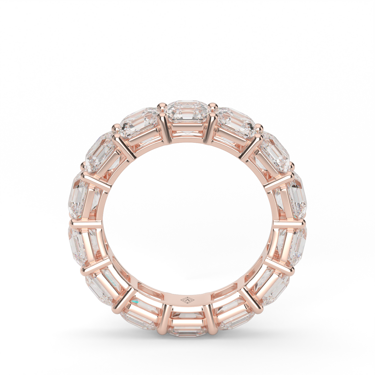 Asscher Cut Diamond Eternity Ring — 14K Rose Gold / 6 / Lab Diamond (image)